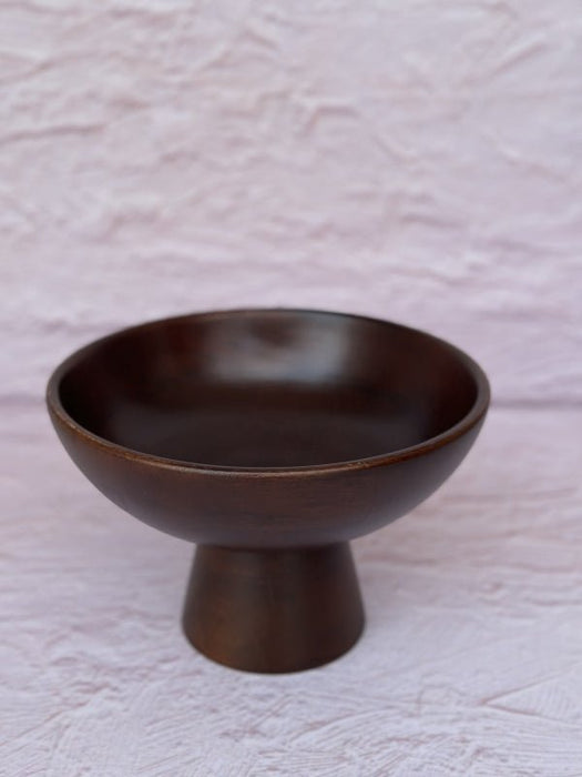 Mango Wood Small Pedestal Bowl