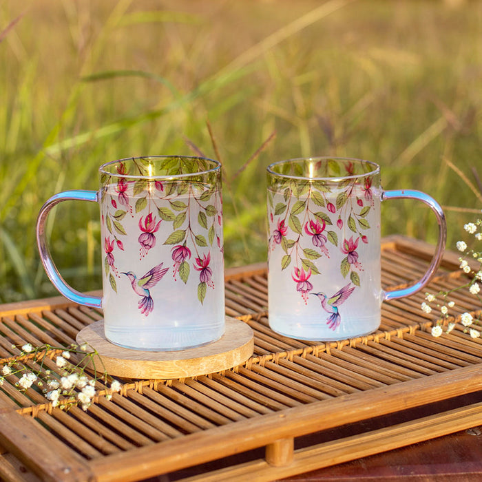 Pink Fuschia Bell Clear mugs - Set of 2 and 4