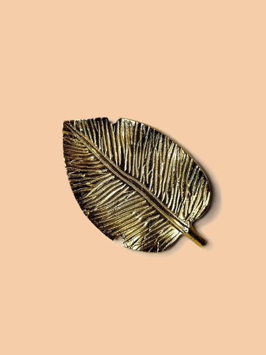 Monstera Leaf Decorative Plate Gold- Small