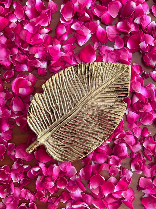 Monstera Leaf Decorative Plate Gold- Small