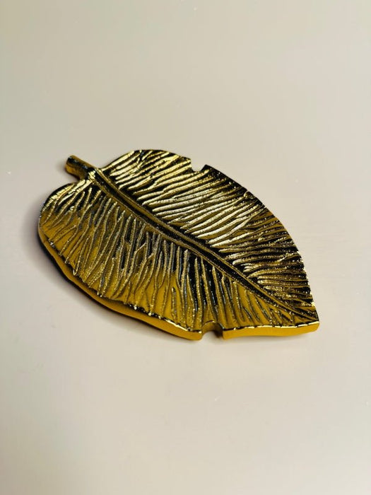 Monstera Leaf Decorative Plate Gold- Small