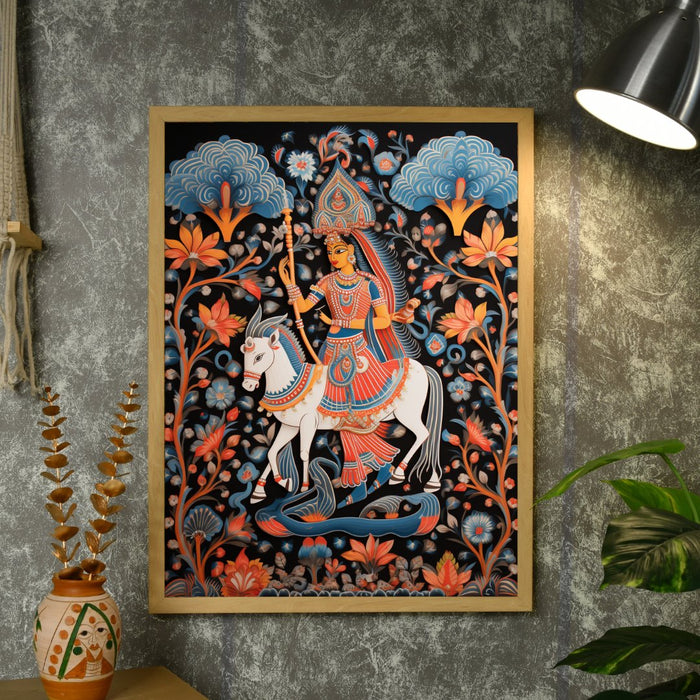 Mythical Women on Horse: Artisan Canvas Wall Decor