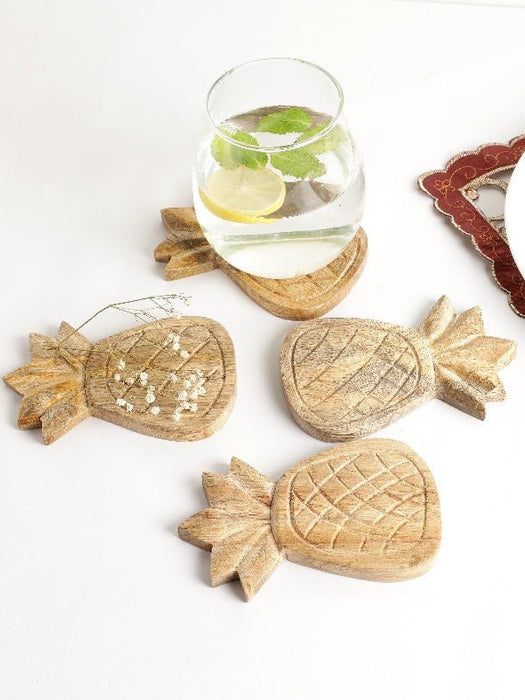 Pineapple Engraved Coaster Set - 4