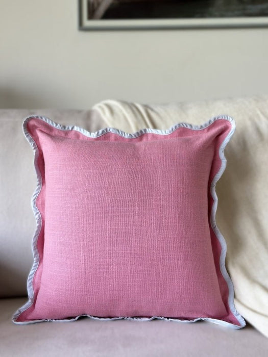 Pink Scallop Cushion Cover