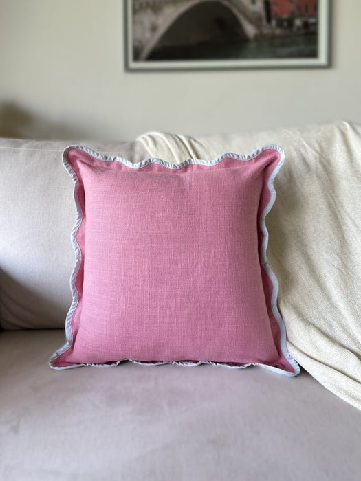 Pink Scallop Cushion Cover