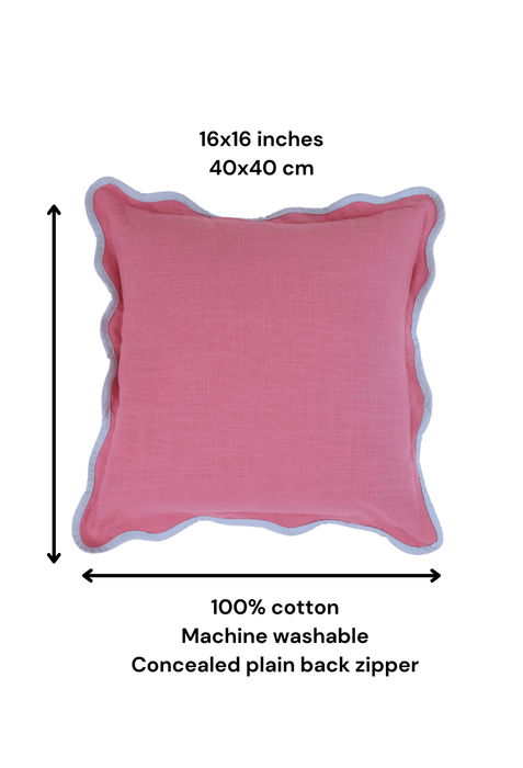 Pink Scallop Cushion Cover