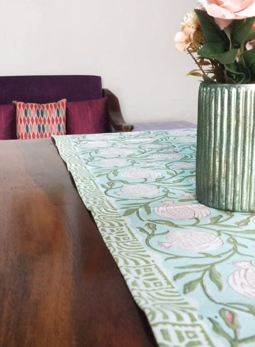 Pomegranate Hand Block Printed Table Runner -