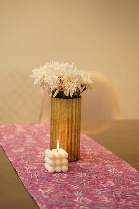 Purple Blooming Cotton Table Runner