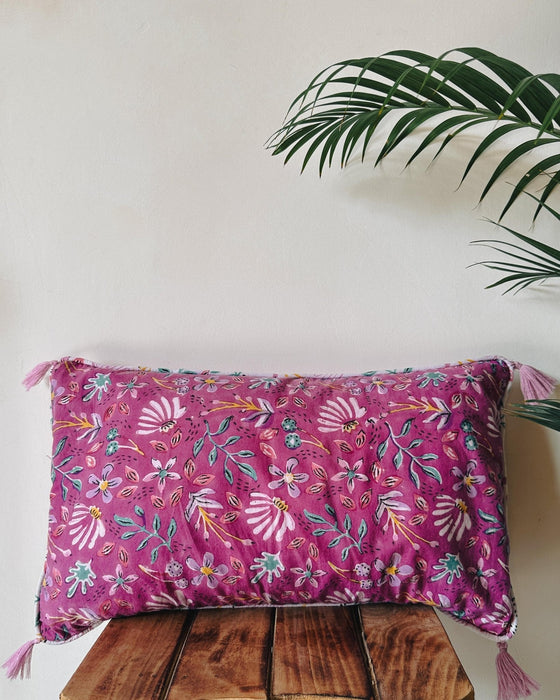 Purple Flower Trail Cushion Cover