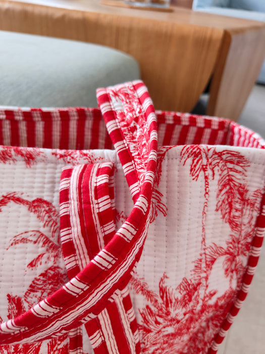 Hazy Forest Tote (Red and White)