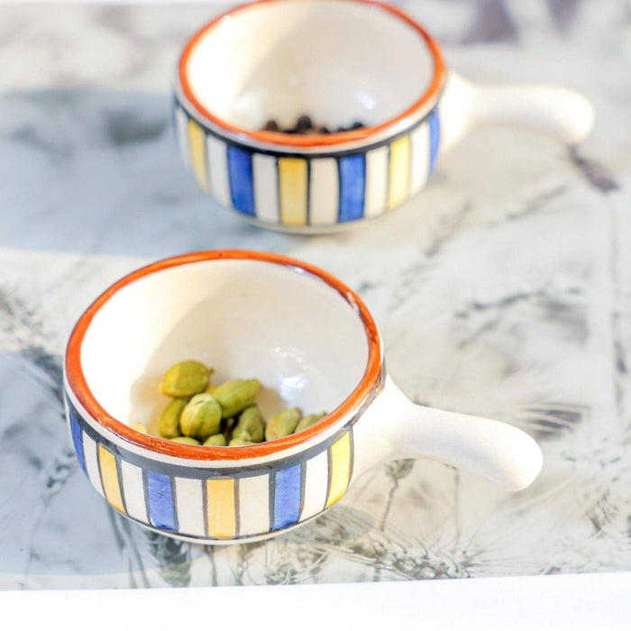 Mini chutney bowl set of 2 with handle