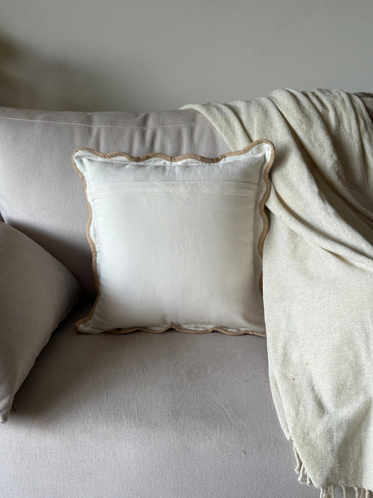 Sky Blue Scalloped Cushion Cover