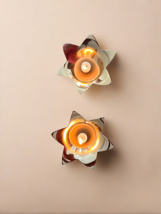 Small Floral Diya Set Of 2