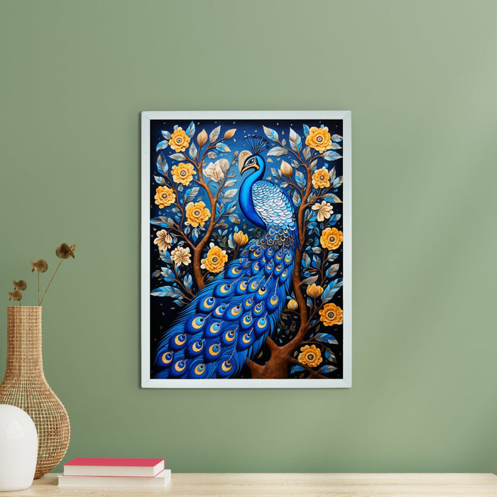 Blue Aura Canvas Wall Decor: Artisan Crafted Elegance