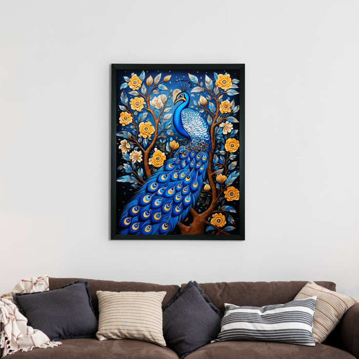 Blue Aura Canvas Wall Decor: Artisan Crafted Elegance