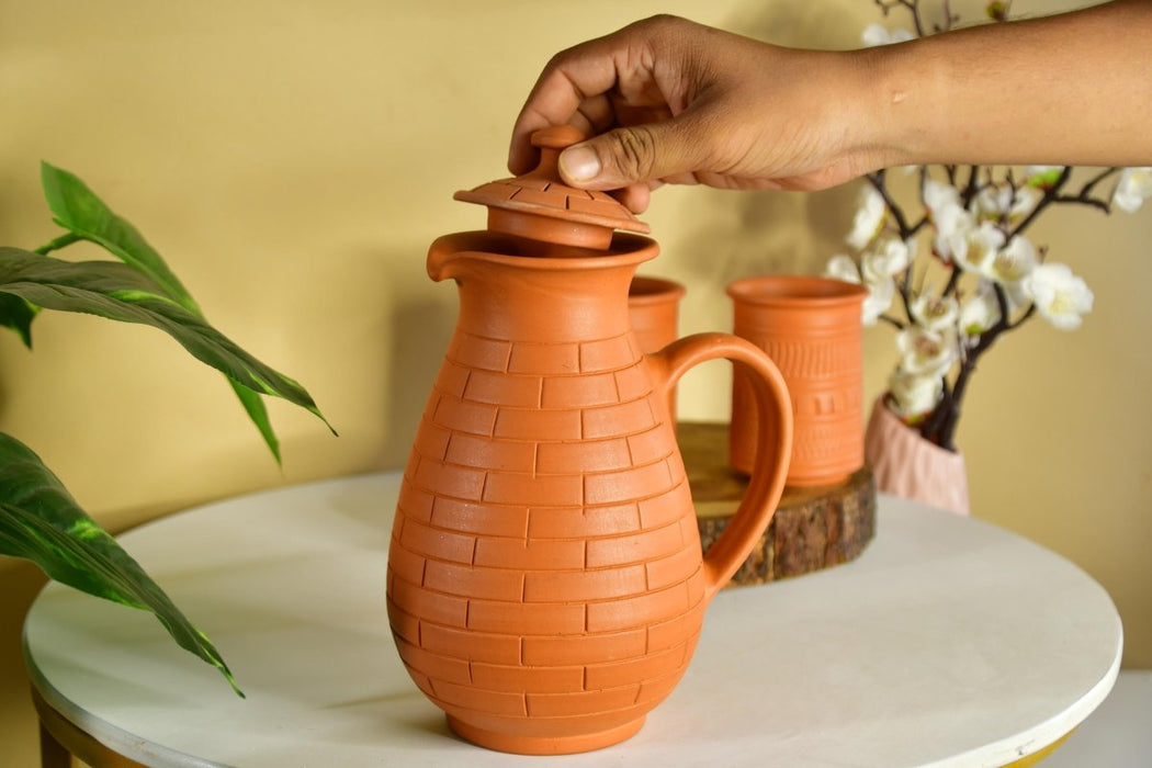 Premium Large Terracotta Jug for Water and Drinks