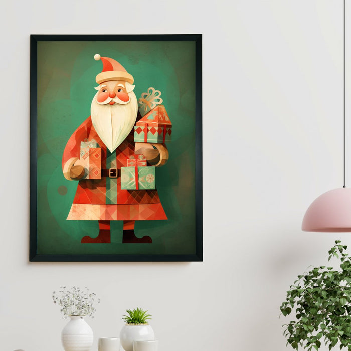 Red Santa Canvas: Festive Home Decor