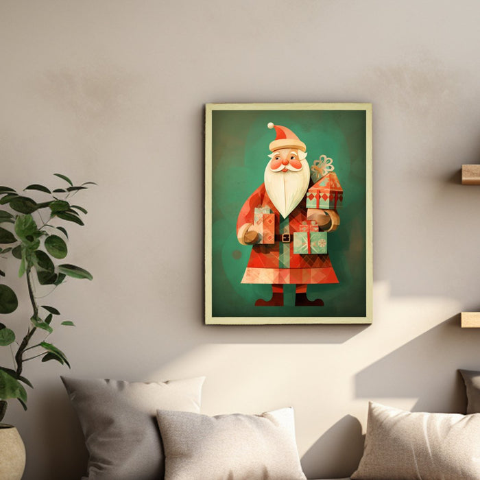 Red Santa Canvas: Festive Home Decor