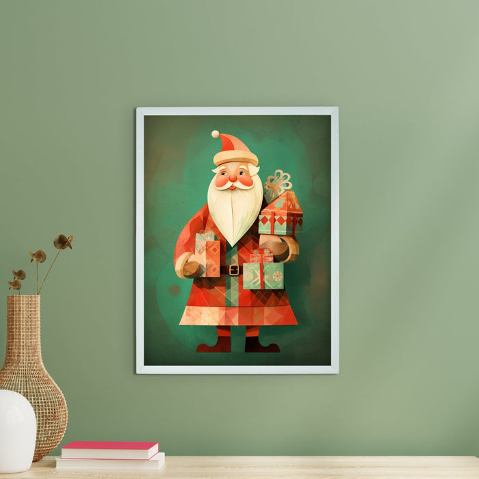 Red Santa Canvas: Festive Home Decor