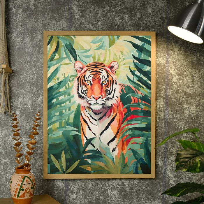 Tiger Canvas Wall Art: Premium Home Decor Print with Frame