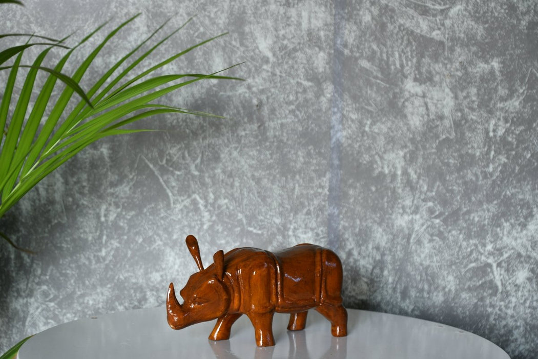 Wooden Hand-carved Abstract Rhino