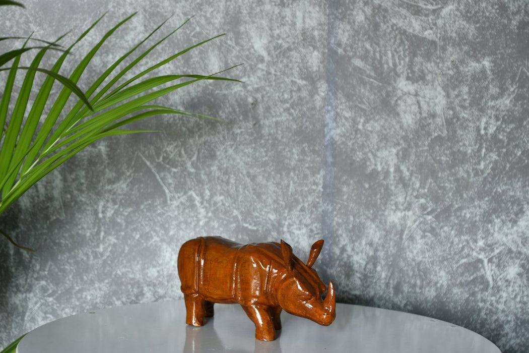 Wooden Hand-carved Abstract Rhino