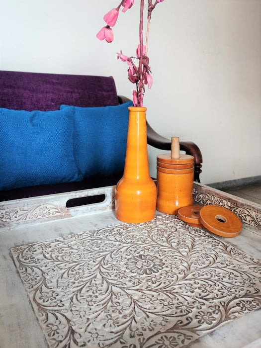 Square White Vintage Breakfast Tray