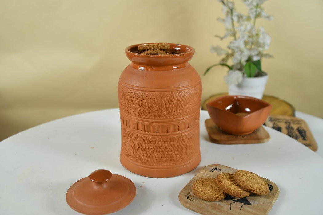 Premium Large Terracotta Storage Jar with Lid