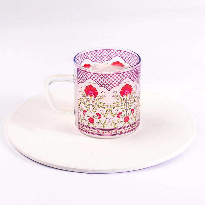 Floral Jali Print Tea cups - Set of 4 and 6