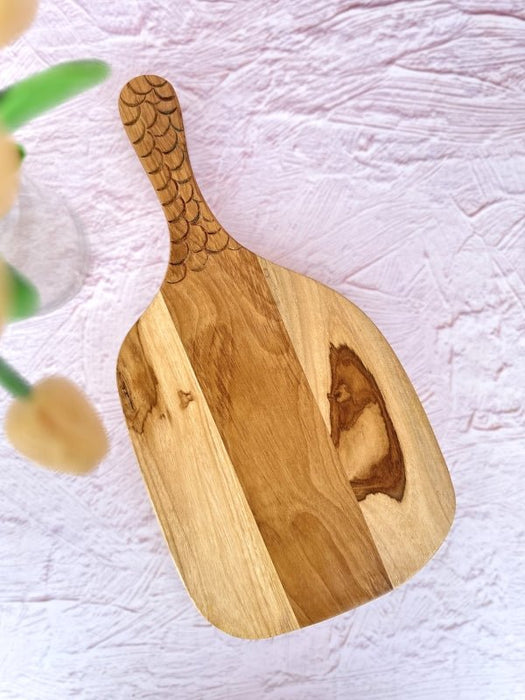 Teak Wood Chopping Board With Carving