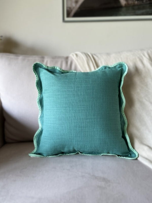 Teal Green Scallop Cushion Cover