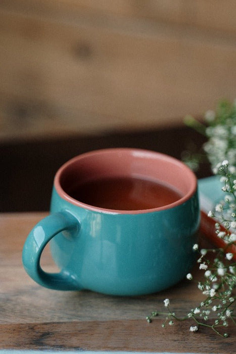 Stoneware Teal Tranquility Ceramic Mug - 350 ml