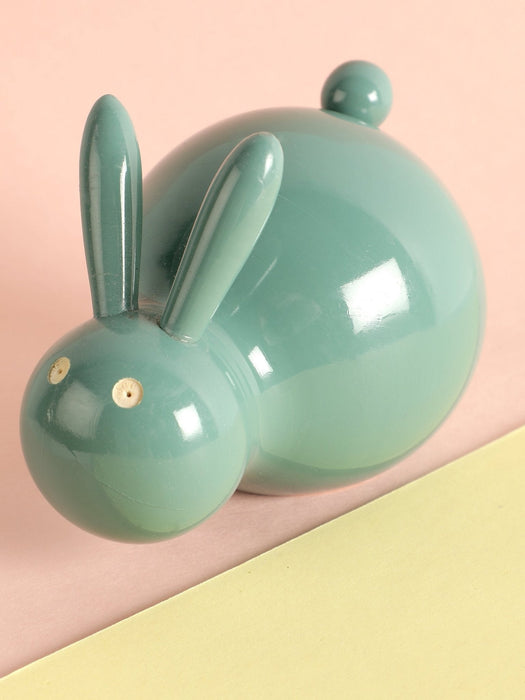 Teal Wooden Rabbit Toy Cum Decor Piece