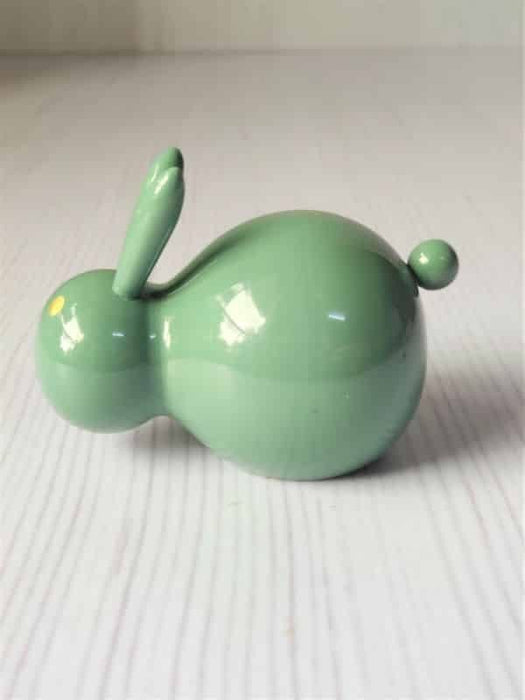 Teal Wooden Rabbit Toy Cum Decor Piece