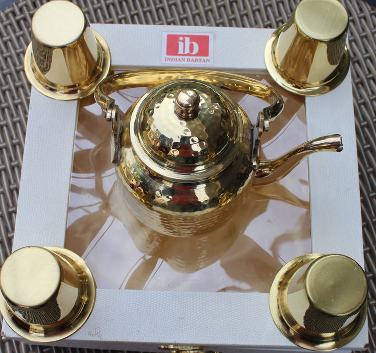 Brass Teapot Set in Gift Box