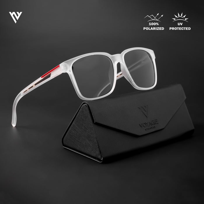 Voyage Exclusive Transparent Polarized Wayfarer Sunglasses for Men & Women - PMG4488