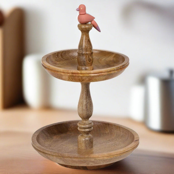 Two Tier Cake Stand With Butterfly