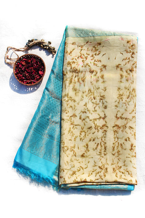 Bageeya One-of-a-Kind 'Mahalakshmi ' Kanjivaram Saree for Women: Handcrafted with Temple Florals