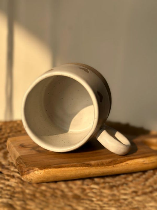 White Hearts Ceramic Coffee Mug - 450 ml