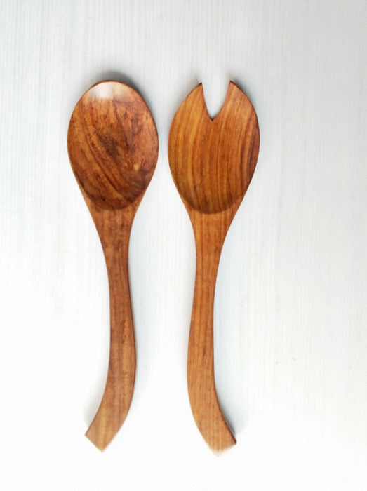 Wooden Abstract Salad Spoon