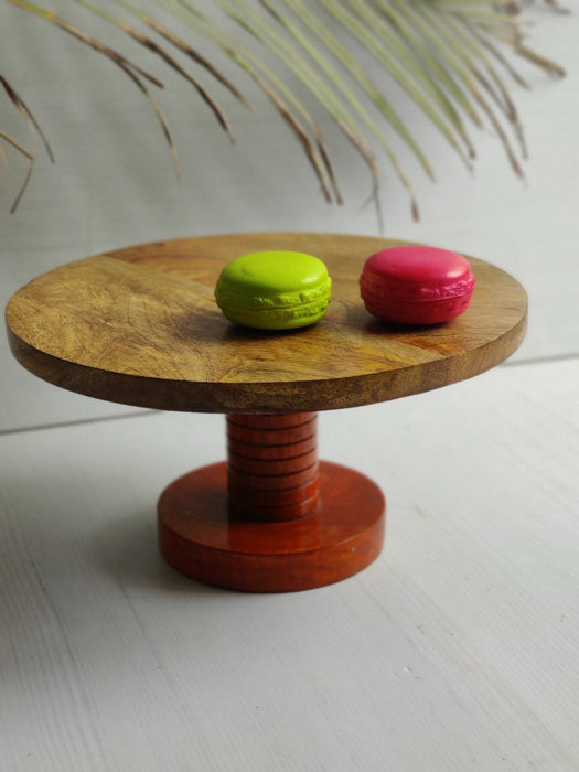 Wooden Handcrafted Cake Stand - Brown