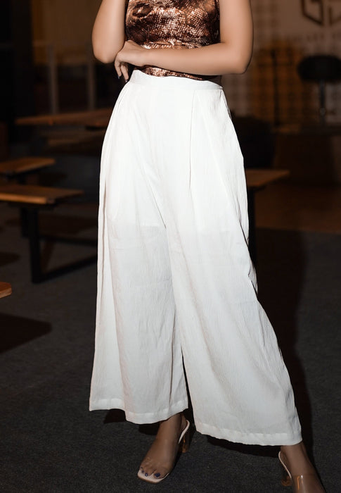 WHITE WIDE LEG PANTS