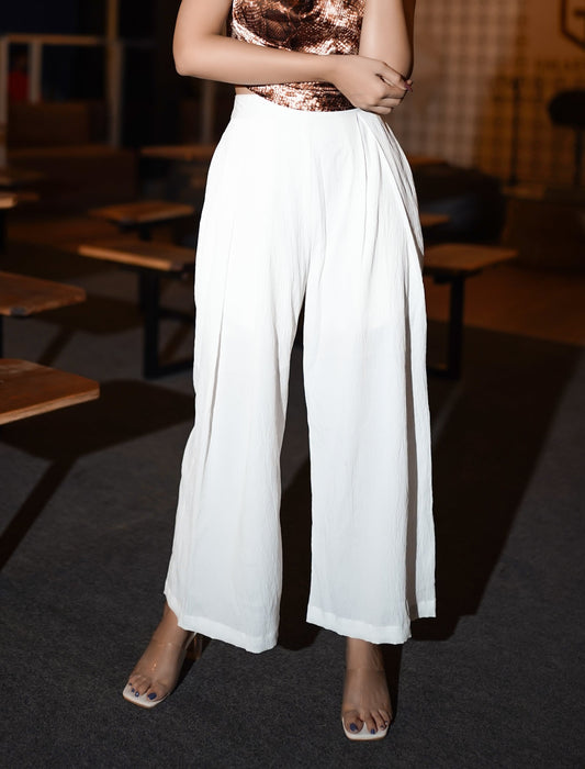 WHITE WIDE LEG PANTS